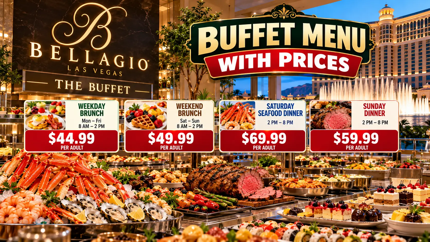 Bellagio Buffet Menu and Prices